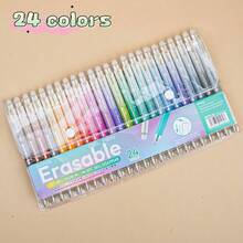 1支顺滑可擦圆珠笔，12/24/36支装，书写流畅，速干，可擦，学生专用，简约设计，易擦圆珠笔 - 彩色 - 查看 12