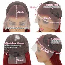 26 Inch 99J Burgundy Lace Front Wig Human Hair 13x4Transparent Lace Red 99J Colored Lace Front Wigs 99J Body Wave Lace Front Wigs Human Hair Pre Plucked Burgundy HD Lace Frontal Wig - S99J - 查看 8