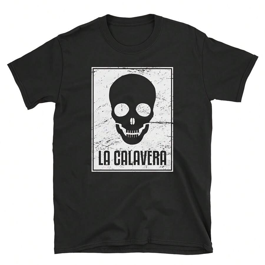 Camiseta de Lotería La Calavera (Unisex) Camiseta desgastada con tarjeta de lotería - Negro - Ver 1