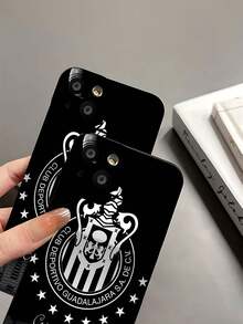 Black And White Logo: Soccer Club. This Stylish Black Phone Case Is Compatible With Samsung, Apple, , , , Transsion, ,  And Honor. Made Of TPU Silicone, It Offers Shock And Drop Protection And A Superior Feel. It's An Ideal Gift For Family, Friends, And Loved Ones, And A Perfect Choice For Valentines Day And Year's Gift. - Black - View 8