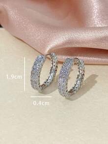 1对女士耳环，奢华时尚圈形耳环，精致复古优雅耳环，女神风耳环 - 耳圈 - 查看 6