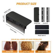 可拆卸直发梳/夹板配件，非电动美发工具，适用于普通发质，塑料梳齿，ABS手柄，经久耐用且易于使用，适合日常头发护理和造型。 - 彩色 - 查看 4