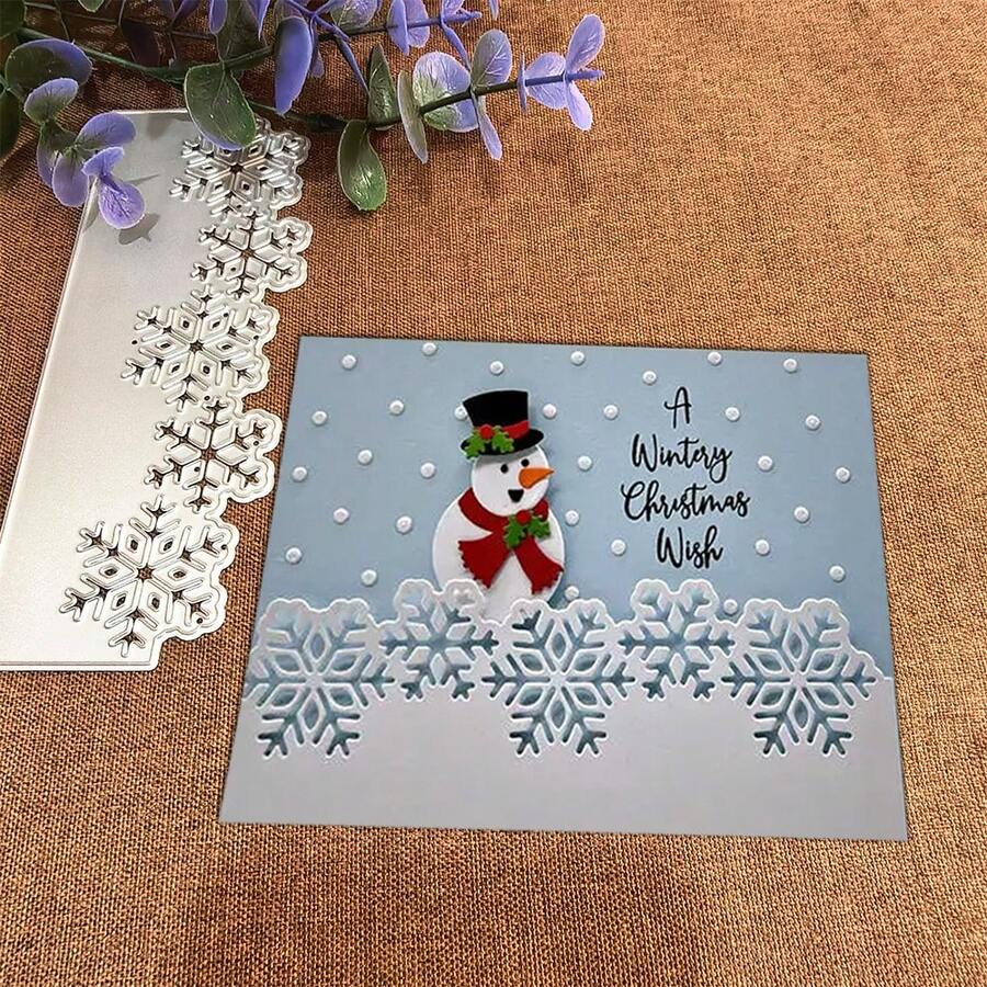 创意雪花蕾丝模具，DIY剪贴簿相册和压花模板，贺卡制作工具，卡片纸切割工艺，礼品卡制作模板模切。 - 銀色 - 查看 1