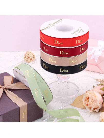 M.Dior Metallic Gold Spiral Ribbon, Letter & Bow Decor, Elegant Floral Packaging, Flower Shop Floral Arrangement DIY Tie