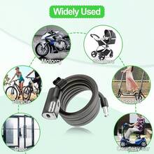 Candado para patinete eléctrico, 120 cm/12 mm, alta , candado con cable con 2 llaves para scooter electrónico/scooter/b - como en la foto - Ver 4