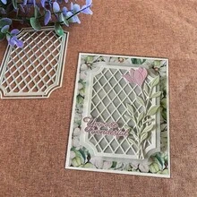 Creative Grid Dies, DIY Scrapbooking Album And Embossing Stencil, Greeting Card Making Tool, Card Paper Cutting Crafts ,Gift Card Making Template Die Cuts. - Silver - View 3