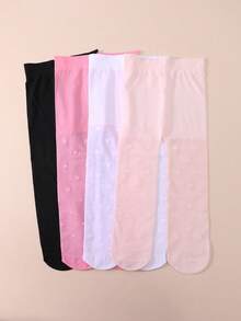 4 pares de mallas/pantis finas y lindas para niñas bebé, apropiadas para primavera y verano, ballet y danza - Multicolor - Ver 6