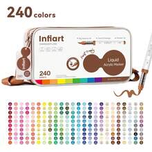 1 Stück direkte Flüssigacryl Softspitze Markerstift, 288 Farben, waschbar, für Studenten, nicht transparent, hohe Deckkraft, großer Inhalt, hochwertige Stofftasche, Kindermalpinsel, Aquarellstift, Geschenk zum Geburtstag & Schulanfang für Jungen & Mädchen - Direkter flüssiger Acryl-Marker - Übersicht 13