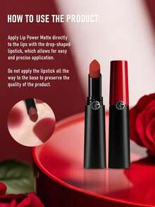 Giorgio Armani Lip Power 霧面唇膏 #410 Glorious Color 3.1g/0.11 Oz | 強烈霧面妝效 | 輕盈高顯色配方 | 滋養 | 持久 | 舒適 | 奶油轉粉質觸感 - 410 Glorious - 查看 5