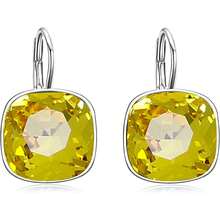 ¡RecomendadoAOBOCO - Aretes de plata esterlina adornados con cristales de Austria, aretes de vidrio cuadrados con corte de cojín, hipoalergénicos, joyería de aniversario de cumpleaños, regalos para mujeres¡Top de Temporada - Negro - - Ver 1