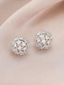 一对奢华优雅闪亮立方氧化锆耳钉，适合日常佩戴、生日、派对、节日、母亲节、感恩节、教师节等场合。 - 彩色 - 查看 6