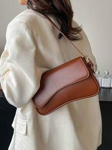 New Casual Versatile Minimalist Shoulder Bag - Brown - View 5