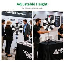 WinSpin 24" Pop Up Displays Spinning Prize Wheel Adjustable Height DIY Modular Spin Doodle Game For Events - Black & White - View 4