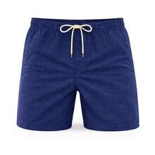 1 Summer Spring Spring / Summer / Autumn Spring / Summer Regular Fit Eyelet Drawstring Beach For Going Out Weekend Casual Holiday Father's Day Valentine's Day Christmas - Navy Blue - View 3