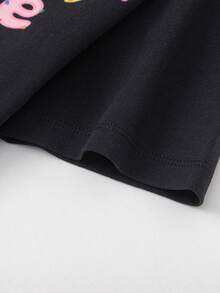 Balabala 女童短袖T恤，速干面料，甜美轻盈夏季上衣 2026 - 黑色 - 查看 4