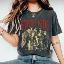 Retro Str AyKids Shirt, Kpop Music Tee, Gifts For Man And Women Unisex T-Shirt - màu đen - Xem 1