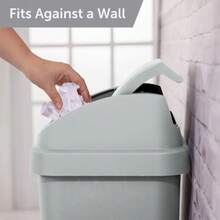 13 Gallon Kitchen Trash Can With Swing Top Lid, Heavy-Duty Plastic Garbage Bin Light Gray, Household Essential Space-Saving Easy To Clean For Home Kitchen - Gray - View 4