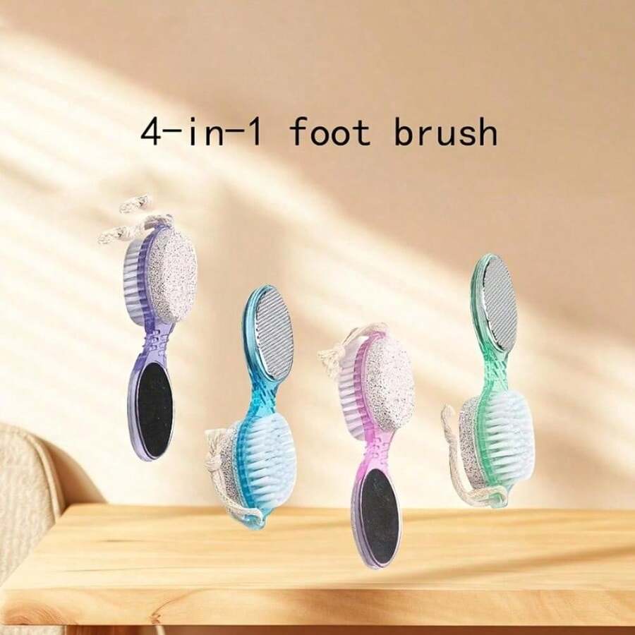 1pc Foot Scrubber Exfoliating Stone Bathing Set Dual-Sided Dead Light Beige Remover Pedicure Brush - 彩色 - 查看 1