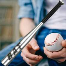 Baseball Bat Aluminum 25" 64cm Strong Training Silver, Outdoor Training And Practice Or Home Protection. - Silver - View 9