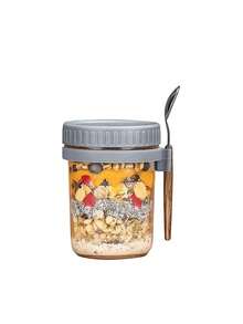 1 hộp đựng yến mạch ngâm qua đêm 16oz có nắp và thìa, hũ yến mạch kín có vạch chia định lượng, hũ thủy tinh có nắp, hộp đựng ngũ cốc kín khí, lý tưởng cho yến mạch ngâm qua đêm, ngũ cốc, salad, bữa sáng, sữa chua, cốc di động, thích hợp cho các chuyến đi chơi, dã ngoại, cắm trại, quà tặng Ngày Valentine/Lễ Phục Sinh. - Nhiều màu - Xem 14