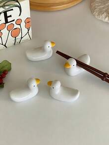 Ceramic Chopstick Holders Collection, Cute Creative Hand-Painted Knife & Fork Holders, Seal-Shaped Ceramic Chopstick Rests, Dumpling, Duckling, Chestnut Spoon & Chopstick Holders, Home Dining Table Chopstick Stands, Chopstick Pillows, Chopstick Rests - Multicolor - View 8