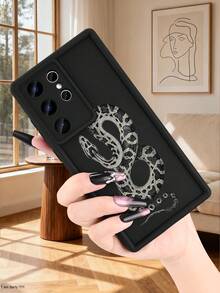 Vintage Snake Pattern Phone Case,Edgy Aesthetic Protective Cover  Compatible With Samsung Galaxy S26Ultra S26Plus S26 S25 S24FE S24 S23 S22 S21FE S21Ultra Plus Note20 A13 A54 17promax 17pro Air 17 16E 15 14 13 12 11 XSmax XS Case - Burgundy - View 5