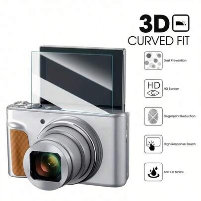 3 piezas de protector de pantalla para cámaras SX740 HS/SX730 HS/G7X Series. Película de vidrio templado de 3 mm de ultra delgado, dureza 9H - Película protectora de alta definición para pantalla LCD, resistente a arañazos, superficie suave, antiarañazos, alta claridad, fácil de instalar, accesorio de pantalla de cámara