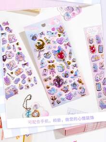 可重复使用的3D贴纸 - 可爱、实验室主题贴纸、动物和宠物（猫、狗）| 自粘多层贴纸，不对称形状，哑光表面，适用于剪贴簿、日记、计划本、DIY手工 | 柔和色彩和彩色卡通3D浮雕可爱趣味贴纸，水晶钻石浮雕贴纸，定制创意手账贴纸 - 彩色 - 查看 3