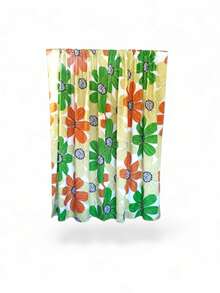CORTINA PARA VENTANA FLORAL UN PAR - Verde Lima - Ver 2