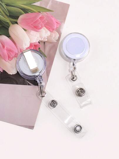 4个装可伸缩证件夹卷轴，带皮带夹 | 耐用金属证件夹，适用于护士、工作、办公室和安保人员 | 多用途钥匙扣、证件夹和员工配件