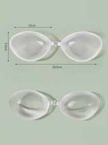 1pc Invisible Silicone Bra For Women Without Straps With Adhesive Pads, Suitable For Spaghetti Strap Wedding Dresses And Gowns, Lifting And Summer Support, Lightweight And Breathable Invisible Bra. - 無色 - 查看 10