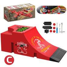 专业手指滑板玩具套装，手指滑板比赛场地组合套装，创意手指滑板男孩礼物，轴承双翘手指滑板，手指滑板系列 - 彩色 - 查看 26