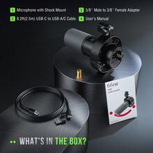 USB/XLR动圈麦克风，带防震架、触控静音、录音棚级金属麦克风、耳机插孔、监听音量控制，适用于人声、配音、直播、播客录制 - FIFINE K688 - 黑色 - 查看 10