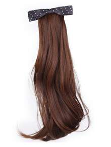 Synthetic Wig Ponytail For Women, Realistic Half-Up Bow Ponytail Wig, Hair Clip, Fluffy And Voluminous Wig Braid. - Multicolor - View 12