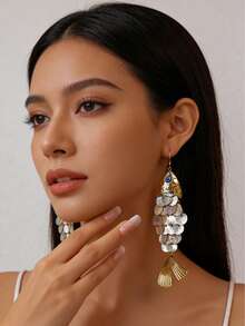 2只3D立体可动鱼形耳环，镀金鱼形吊坠耳环，动态鱼形饰品，独特的双鱼座耳环，海洋爱好者的礼物 - 彩色 - 查看 2