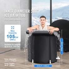 Eisbadewanne, 85 cm langes Tauchbecken für Kaltwassertherapie für Sportler, tragbares Outdoor-Eisfass-Tauchbecken zur Erholung, 398 L aufblasbare Faltbadewanne mit Abdeckung für Erwachsene - 75*85 - Übersicht 2