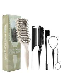 1支/6支装卷发造型梳，2025专业卷发梳，打造完美卷发、波浪和螺旋卷，防毛躁，顺滑梳理，沙龙级造型，美发梳 - 彩色 - 查看 20