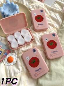eyekan Cartoon Contact Lens Case Set, Minimalist And Portable Contact Lens Companion Box For Three Pairs, Includes Tweezers And Wearing Applicator Tools, Compact Lens Storage Kit For Home Use, Travel And Daily Carry, Practical And Cute Gift Choice For Friends And Lens Wearers - Multicolor - View 10