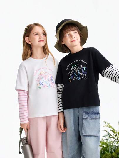 Annil New Spring Style Round Neck Long Sleeve Knitwear For Boys And Girls