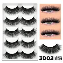 GROINNEYA 5 Pairs Super Soft Faux Mink Natural Cat Eye Lashes, C Curl Thick Fluffy False Eyelashes, Comfortable Eyelash Strips For Beginners, Suitable For Daily And Party Makeup - Fluffy Lashes - View 13