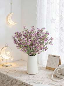 1/3/100支 13.77英寸 仿真绿植，星空花束仿真植物，适用于花瓶、DIY婚礼花束、派对、家居、厨房、花园、酒店、办公室、斋月、感恩节装饰、DIY花环、礼品、桌面摆件、生日装饰、室内外装饰、散装仿真塑料花，可用于花瓶装饰、农舍家居装饰、波西米亚风婚礼 - 紫紅色 - 查看 9