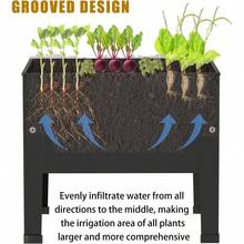 Maceta de jardín mini colorida con patas y jardineras, caja de cultivo elevada, para jardín, para verduras, flores, hierbas, patio - "2pcs Mini caja de siembra negra - Ver 3