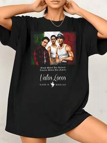Orgullo y unión representados por tres personajes sobre los colores de la bandera de México con mensaje de lealtad y familia camiseta de mujer 220g cómoda casual urbana - Negro - Ver 8