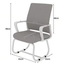 Minimalist Modern Office Chair – Metal Frame, Soft & Comfortable, Home & Office Use, Multiple Colors Available - Grey - View 2
