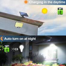 LiHangStar 1pc/2pcs 234 LED Solar Powered Outdoor Wall Light, Motion Sensor Spotlight, Solar Flood Light, Infrared Remote Control Yard Light, 3 Modes Landscape Lamp, Suitable For Yard, Porch, Camping And Backyard Solar Camping Light - Solar-powered Split Wall Lamp - View 8