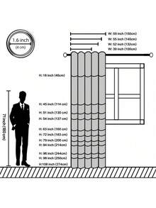 1pc Solid Color Polyester Curtain Panel, Blackout Curtain For Living Room, Bedroom, Darkens Room, Orange - Orange - View 2