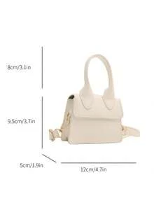 Túi vuông mini thời trang, dây đeo vai có thể điều chỉnh, túi đeo chéo, túi xách tay, phù hợp cho phụ nữ, học sinh, nữ công sở, tuyệt vời cho văn phòng, trường học, công việc, đi làm, hoạt động ngoài trời, du lịch và nhiều dịp khác. - trắng - Xem 2