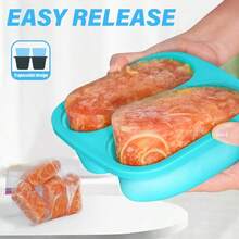 Silicone Soup Freezer Molds: 1 Cup Silicone Freezer Trays With Lid - 4 Packs Easy Release Soup Freezer Containers - 250ml 125ml Portion Large Cubes Soup (2, Blue/Yellow) - 藍/黃 + 2 - 查看 3