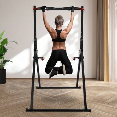 Power Tower Pull Up Bar Free Standing, Adjustable Foldable Pull Up Station, Multi-Function Home Gym, Strength Training Fitness Equipment, Triangular Design, For Home Outdoor