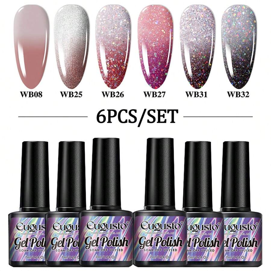 Gama De Gel Semipermanente Lé Kasi 6 Esmaltes Para Uñas Uv A - Rosa coral - Ver 1